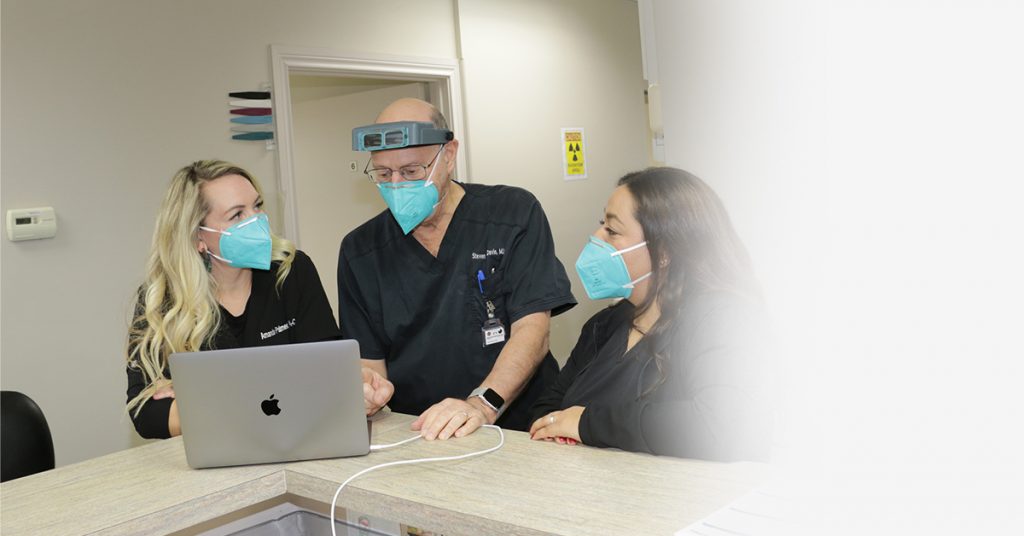 Photo of PA Amanda, Dr. Davis, and MA Melissa at the Dermatology Clinical Research Center of San Antonio